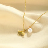 Pearl & Shell Pendant Necklace - Trendsi - Flyclothing LLC
