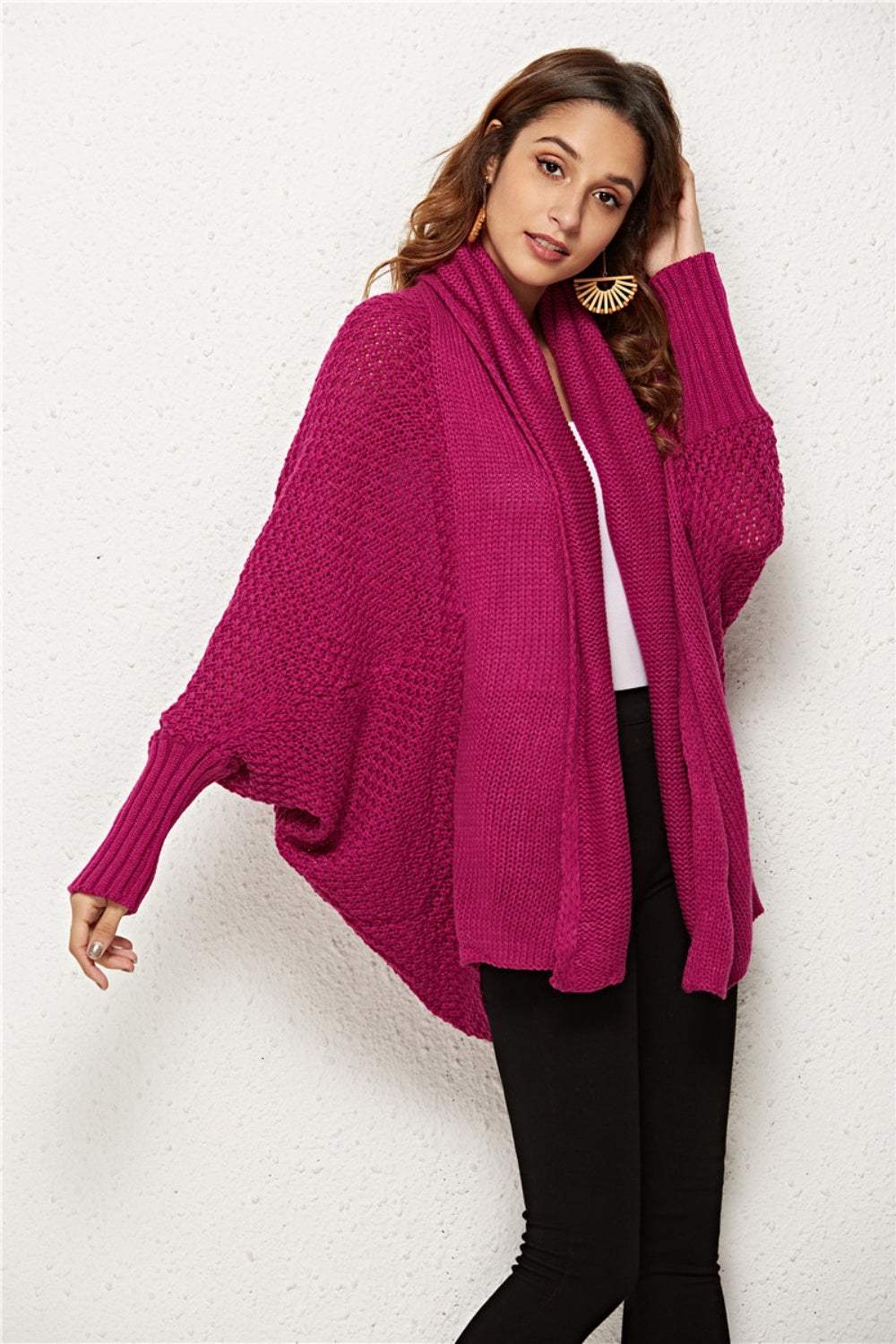 Angel Wings Open Front Batwing Sleeve Cardigan - Trendsi - Flyclothing LLC