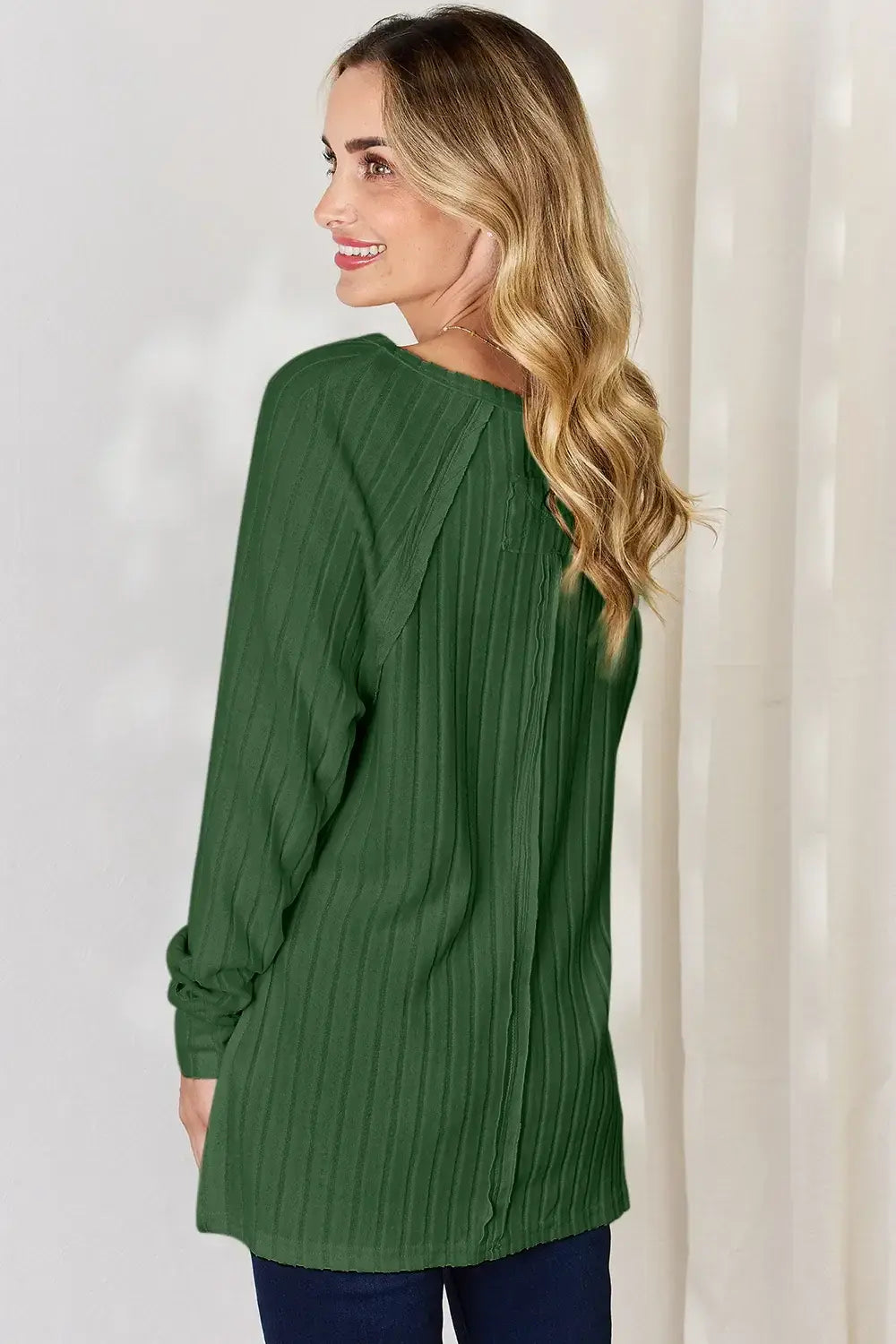 Basic Bae Full Size Ribbed Round Neck Slit T-Shirt - ShopBasicbae - Flyclothing LLC