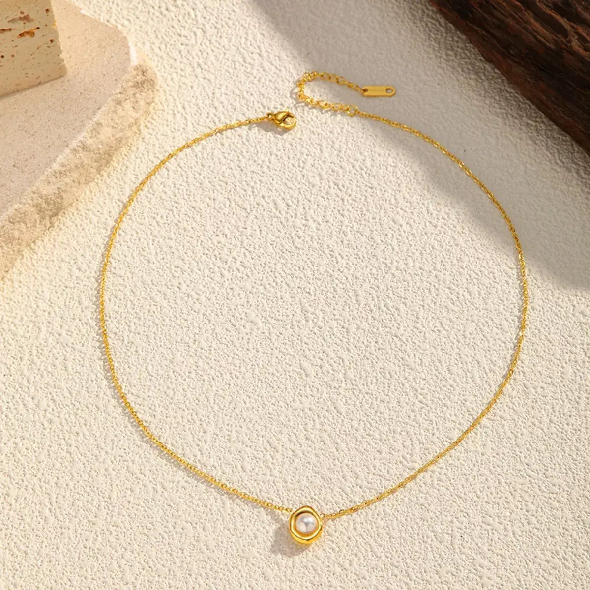 18K Gold-Plated Pearl Necklace - Trendsi - Flyclothing LLC