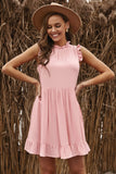 Ruffled Sleeveless Mini Dress - Trendsi