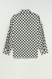 Checkered Collared Neck Long Sleeve Shirt - Trendsi - Flyclothing LLC