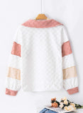 Exposed Seam Side Slit Color Block Long Sleeve Sweatshirt - Trendsi - Flyclothing LLC
