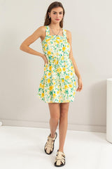 HYFVE Floral Tie Shoulder Mini Dress - Trendsi