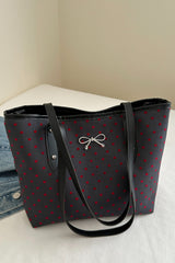 Bow Trim Polyester Tote Bag - Trendsi