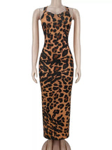 Leopard Sweetheart Neck Maxi Dress - Trendsi - Flyclothing LLC