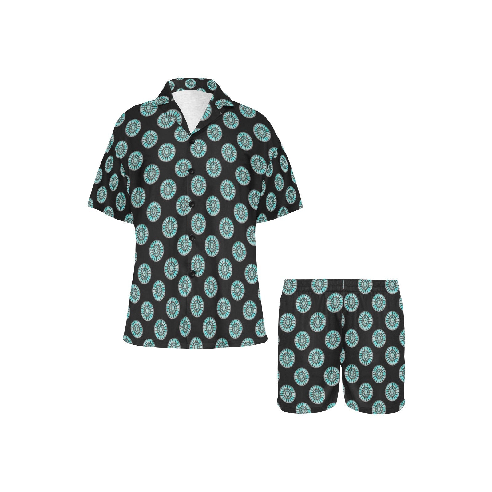 Baha Ranch Turquoise Concho Women's Western Pajama Set