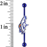 Licensed NFL Blue Anodized Denver Broncos Industrial Barbell 38mm