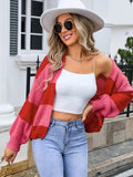 Striped Open Front Dropped Shoulder Cardigan - Trendsi
