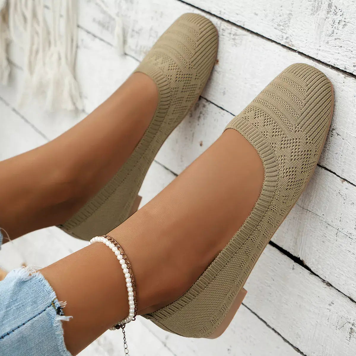 Square Toe Slip-Ons - Trendsi - Flyclothing LLC