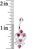 Pink Gem Lovely in Lace Heart Belly Ring