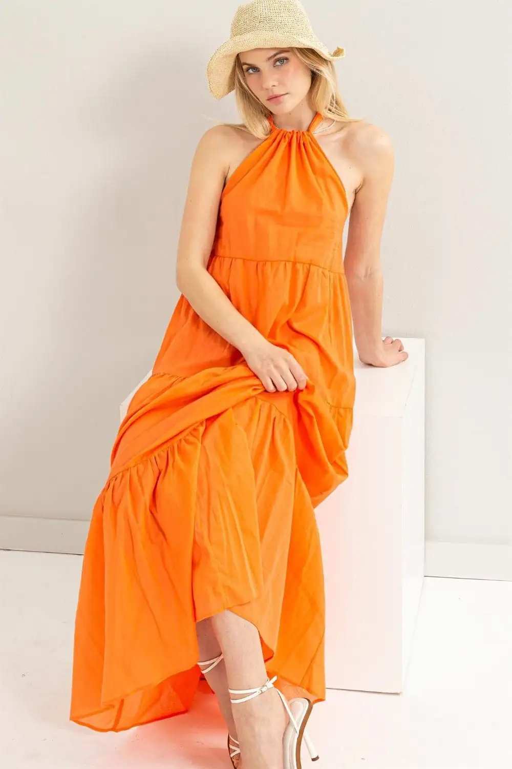 HYFVE Halter Neck Cover Up Maxi Dress - Trendsi - Flyclothing LLC