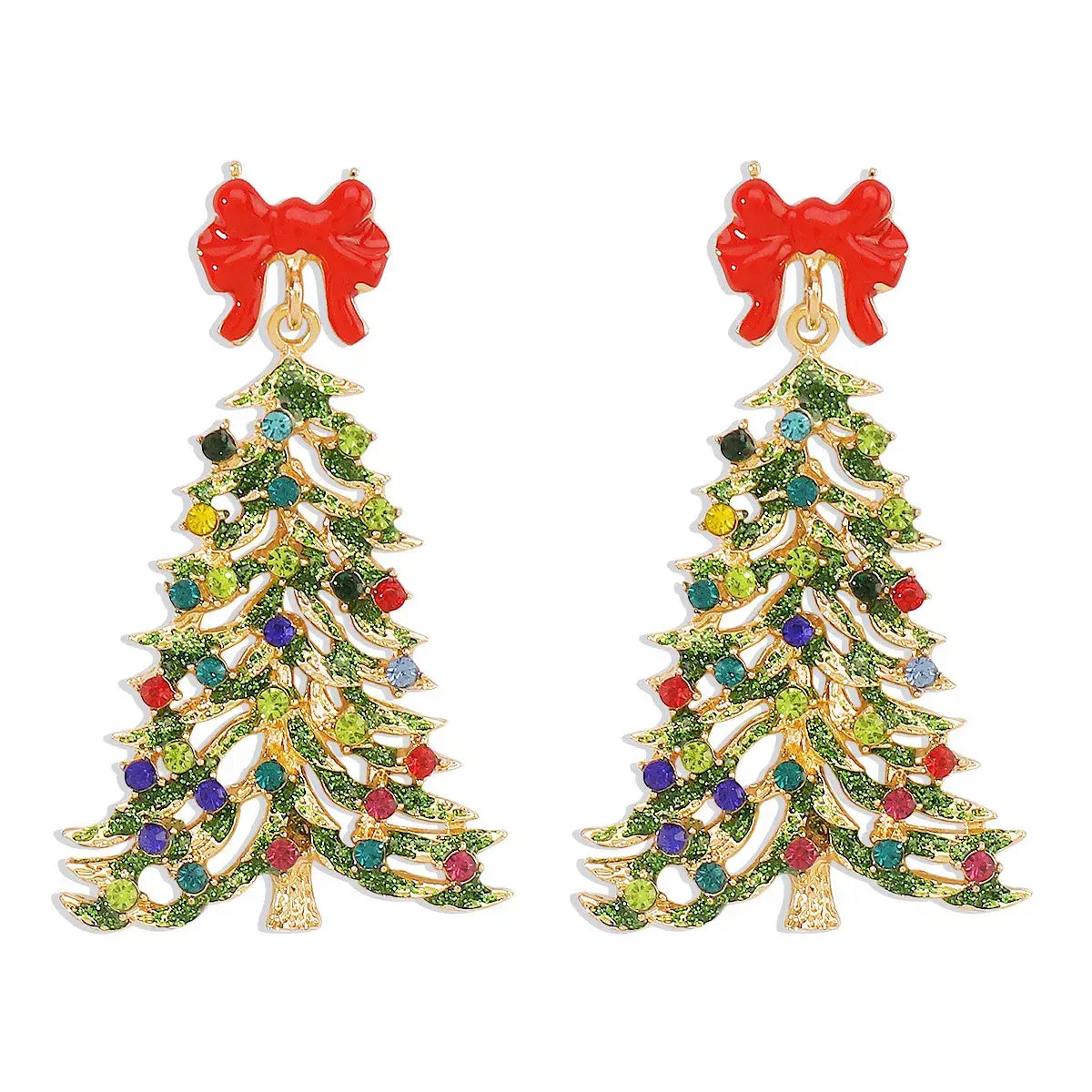 Christmas Tree Dangle Earrings - Trendsi - Flyclothing LLC