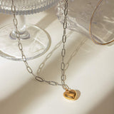 Stainless Steel Heart Pendant Necklace - Trendsi - Flyclothing LLC