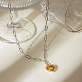Stainless Steel Heart Pendant Necklace - Trendsi