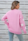 Angel Wings Heart Round Neck Long Sleeve Sweater - Trendsi - Flyclothing LLC