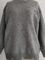 Embroidered Round Neck Dropped Shoulder Sweater - Trendsi - Flyclothing LLC