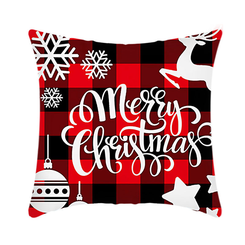 Merry Christmas Cushion Cover 45cm Elk Santa Claus Short Plush Sofa Pillow Cover Home Decor Pillowcase Christmas Decoration - My Store - Flyclothing LLC