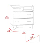 32" Black Wood Two Drawer Dresser - HomeRoots - Flyclothing LLC