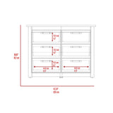 36" Black Wood Six Drawer Double Dresser - HomeRoots - Flyclothing LLC
