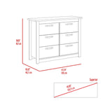 36" Black Wood Six Drawer Double Dresser - HomeRoots - Flyclothing LLC