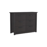 36" Black Wood Six Drawer Double Dresser - HomeRoots - Flyclothing LLC