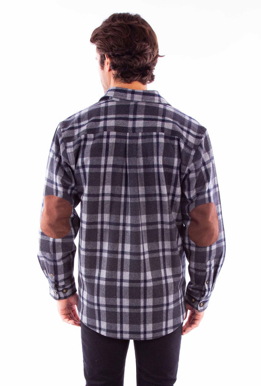 Scully Leather Charcoal Heavy Weight Wool Blend Flannel - Scully Leather