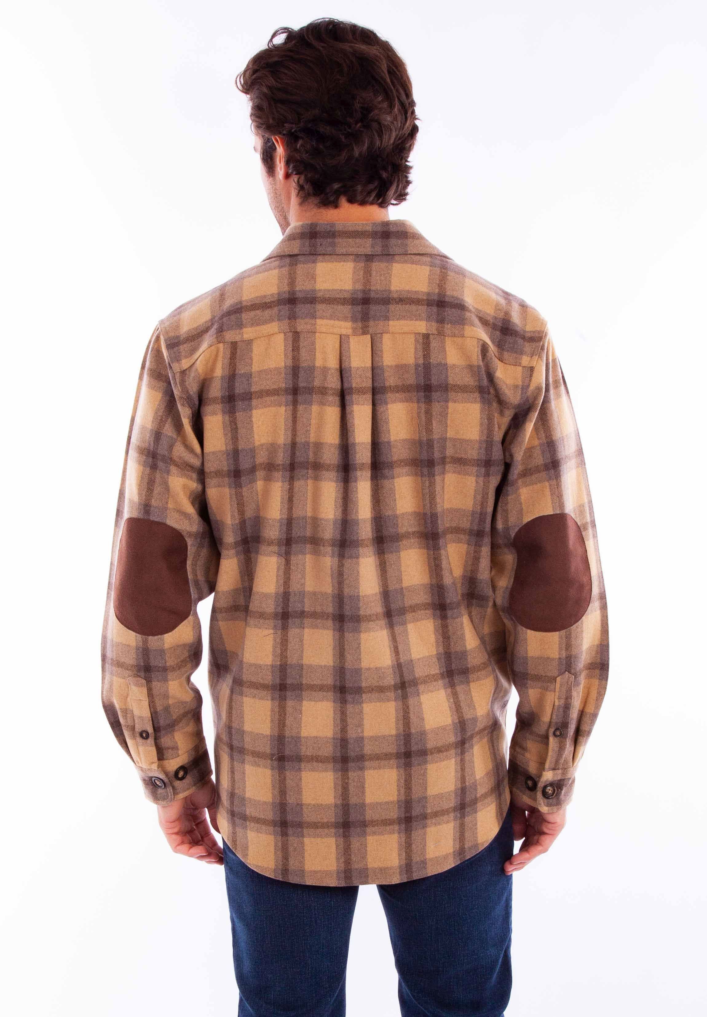 Scully Leather Tan Heavy Weight Wool Blend Flannel