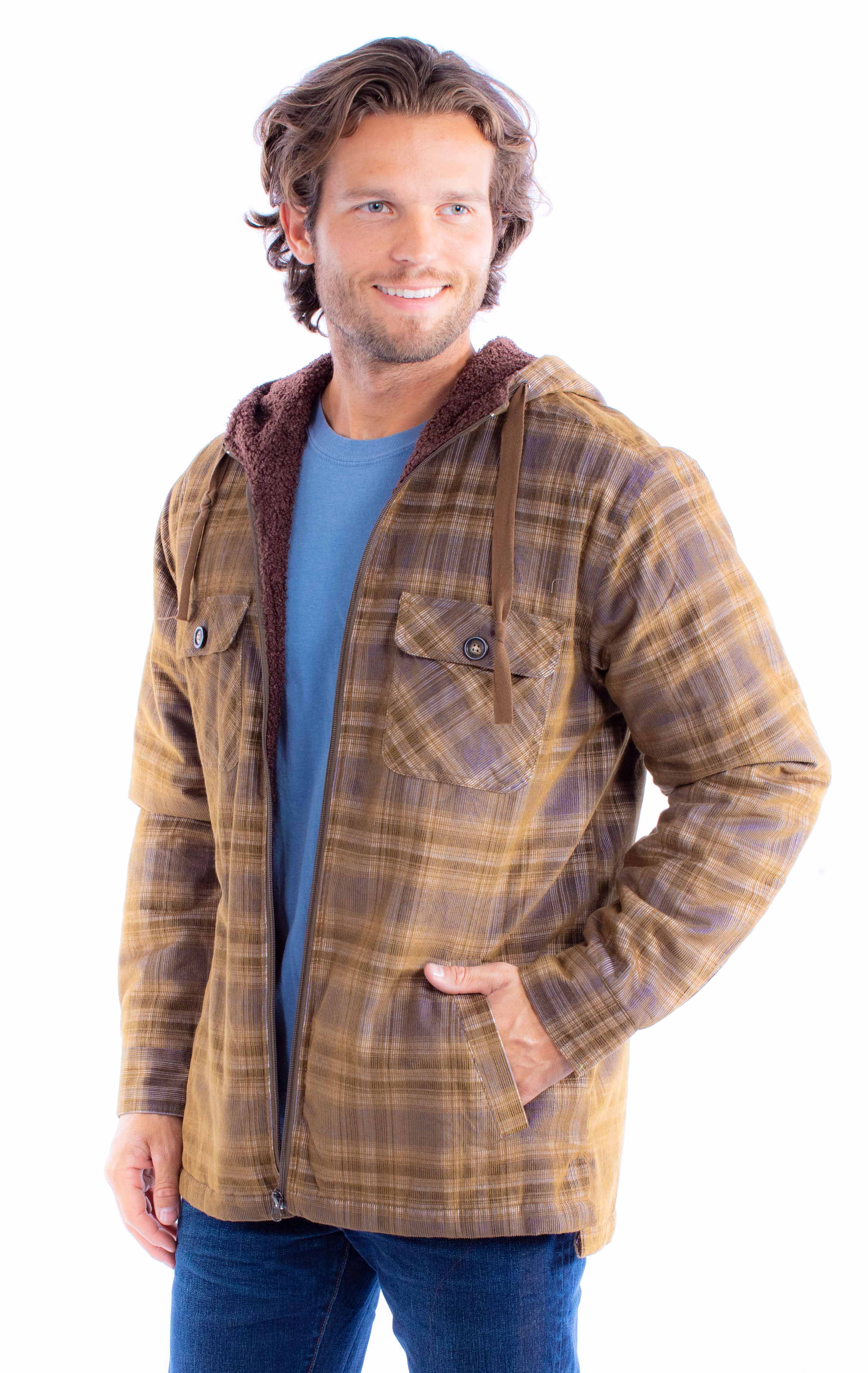 Scully Leather Farthest Point Sherpa Lined Corduroy Hoodie - Scully Leather
