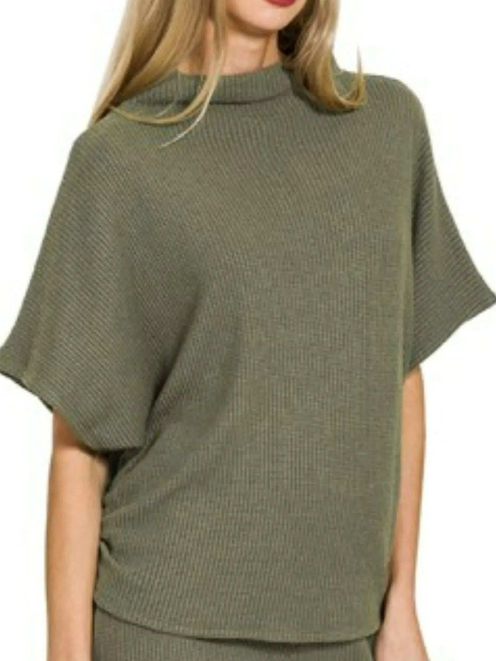 Zenana Mock Neck Top and Pants Sweater Set - Trendsi - Flyclothing LLC
