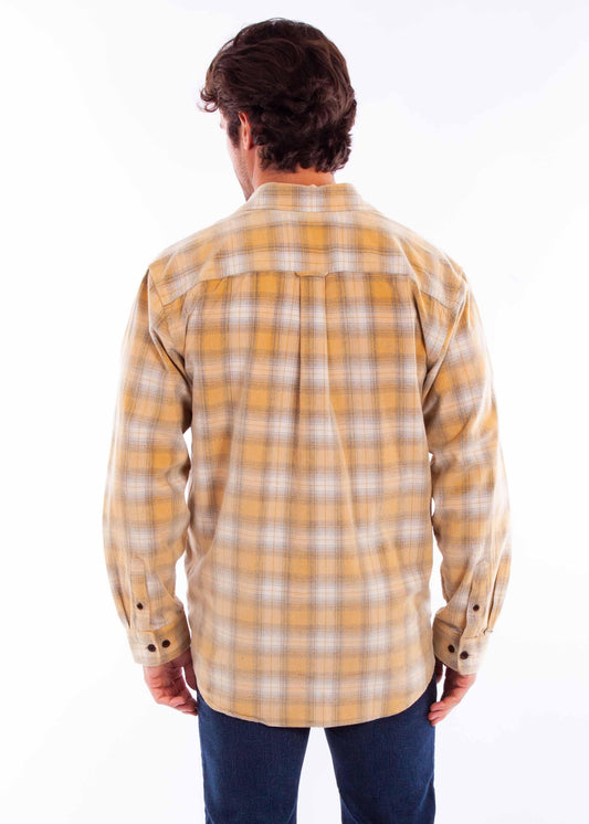 Scully Leather Mens Natural FLANNEL SHIRT - Flyclothing LLC