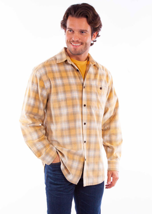 Scully Leather Mens Natural FLANNEL SHIRT - Flyclothing LLC