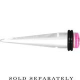 00G Clear Pink Acrylic Set Sail Nautical Anchor Taper
