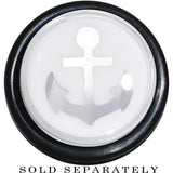 9/16 Clear White Acrylic Set Sail Nautical Anchor Taper