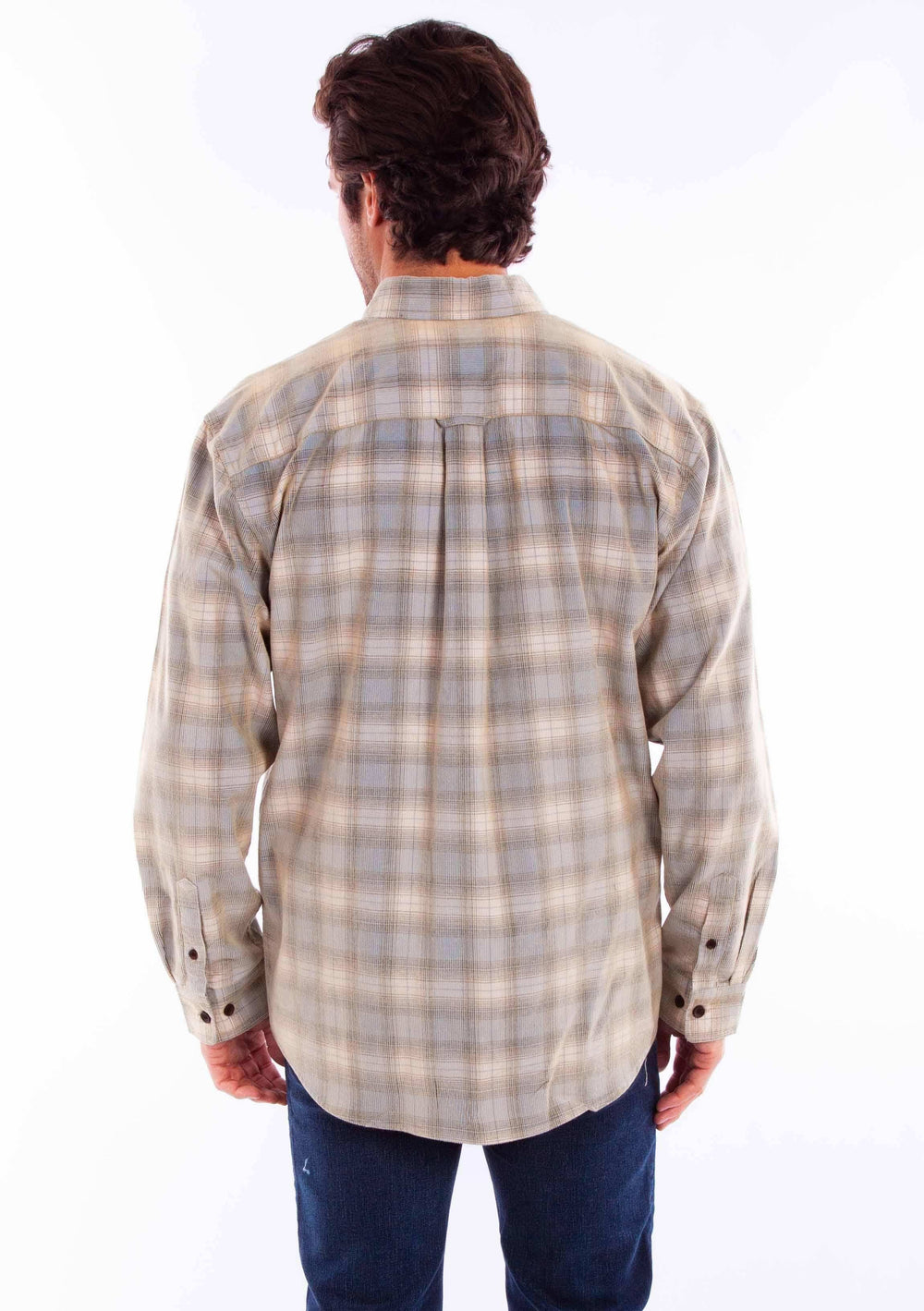 Scully Leather Mens Blue-Tan Flannel Shirt - Scully Leather - Flyclothing LLC