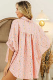 BiBi Sequin Striped Short Dolman Sleeve Blouse - Trendsi - Flyclothing LLC