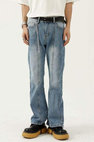 Raw Hem Jeans with Pockets - Trendsi - Flyclothing LLC