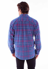 Scully Leather Mens Red-Blue Flannel Shirt