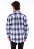 Scully Leather Blue-White Flannel Shirt - Scully Leather