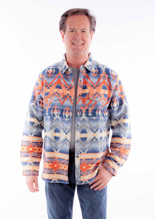 Scully Leather Farthest Point Aztec Pattern Shirt-Jacket - Scully Leather