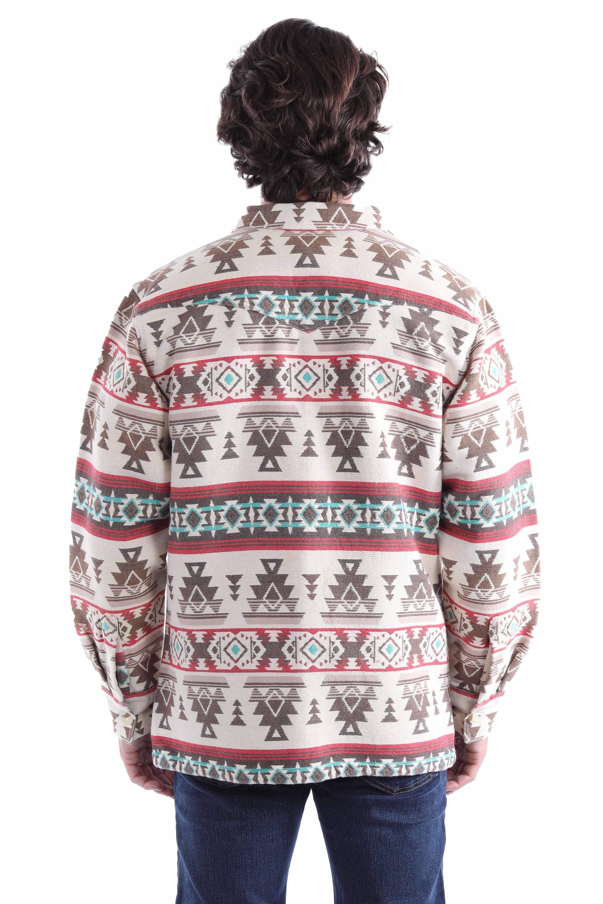 Farthest Point 100% cotton Natural Southwest shirt-jacket - Scully Leather - Flyclothing LLC