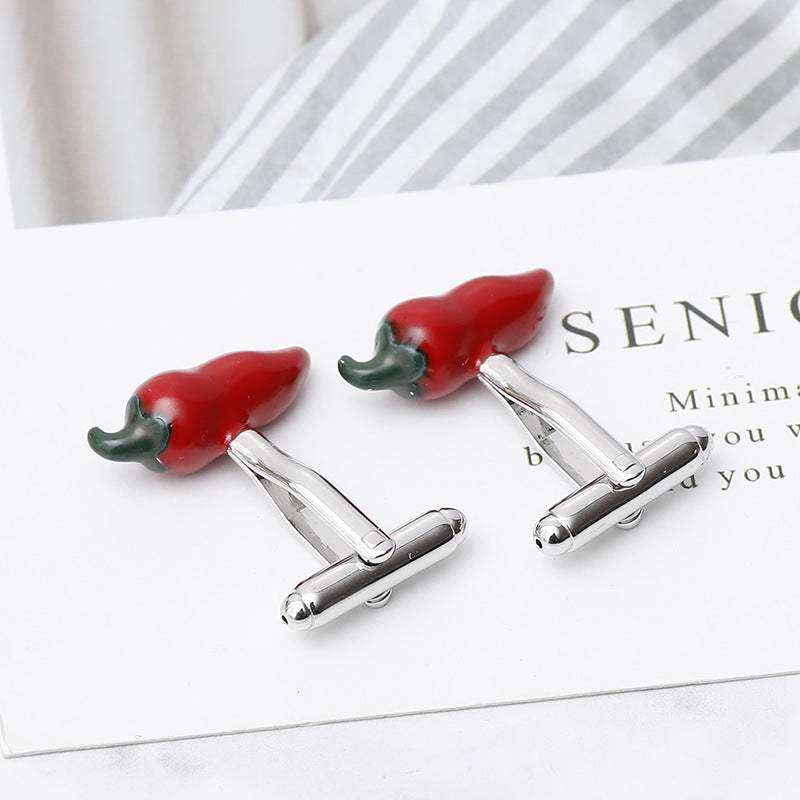 Mens Creative Red Pepper French Cufflinks - My Store - Flyclothing LLC