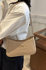 Bow Trim PU Leather Shoulder Bag - Trendsi