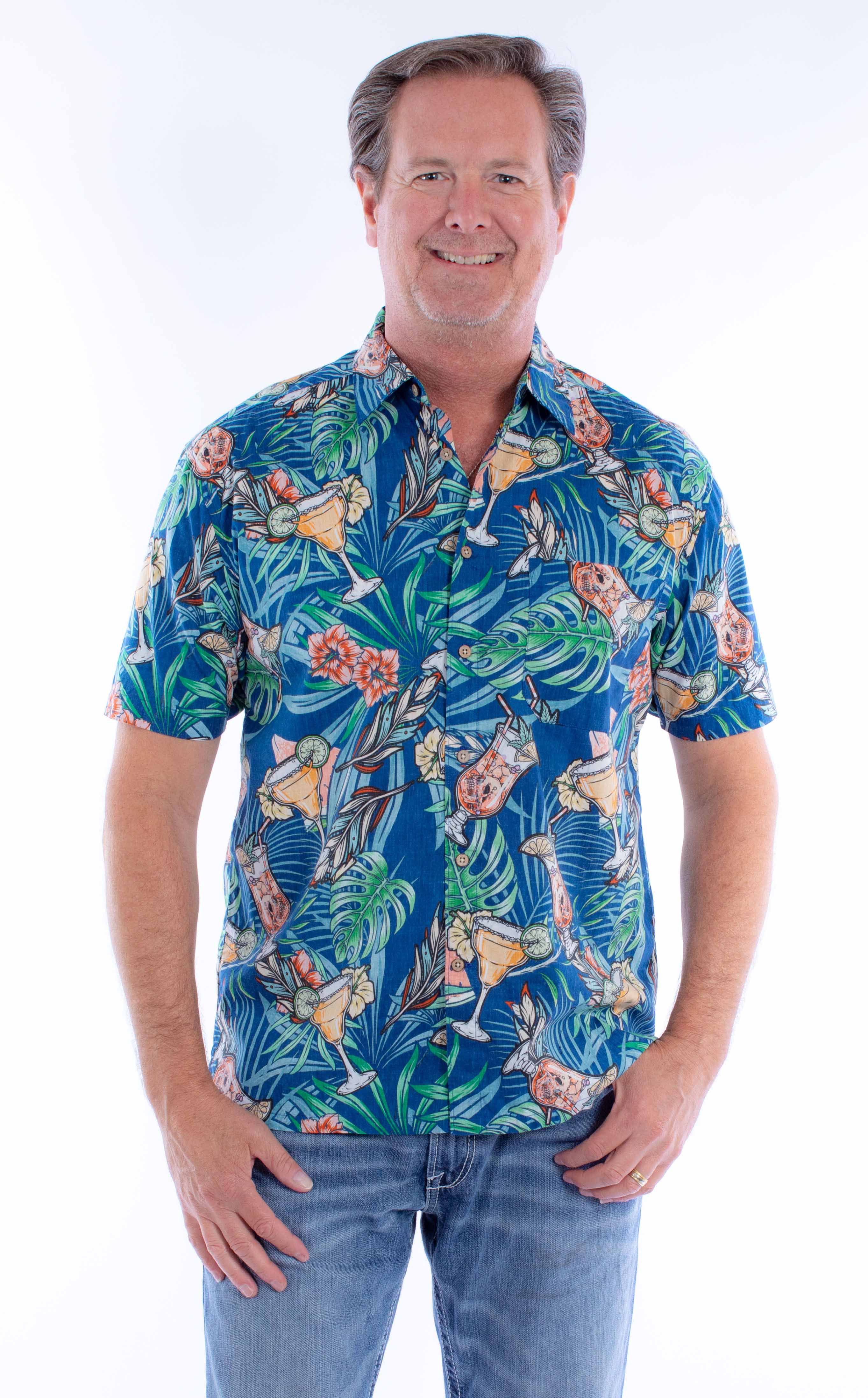 Scully Leather Farthest Point S/S Cocktails & Skulls Shirt - Scully Leather