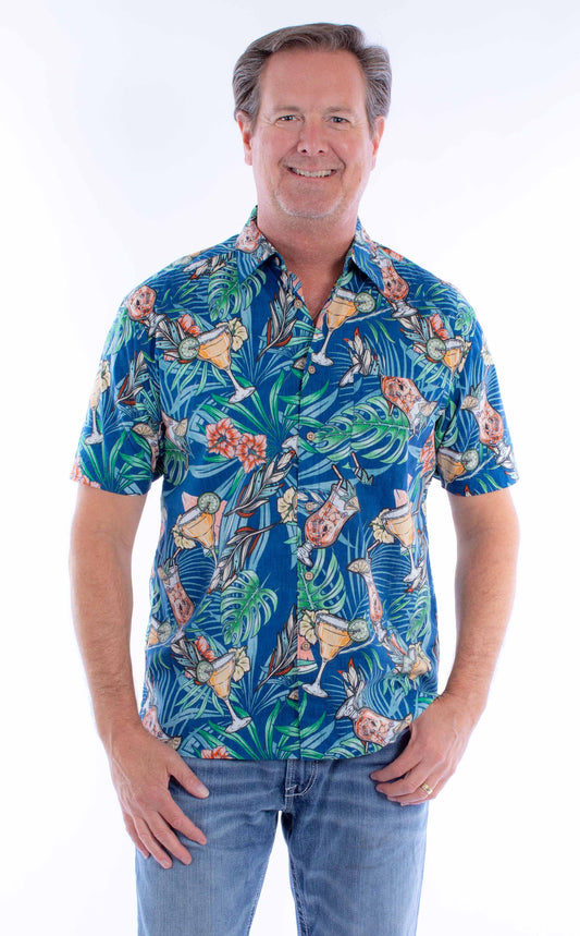 Scully Leather Farthest Point S/S Cocktails & Skulls Shirt - Scully Leather