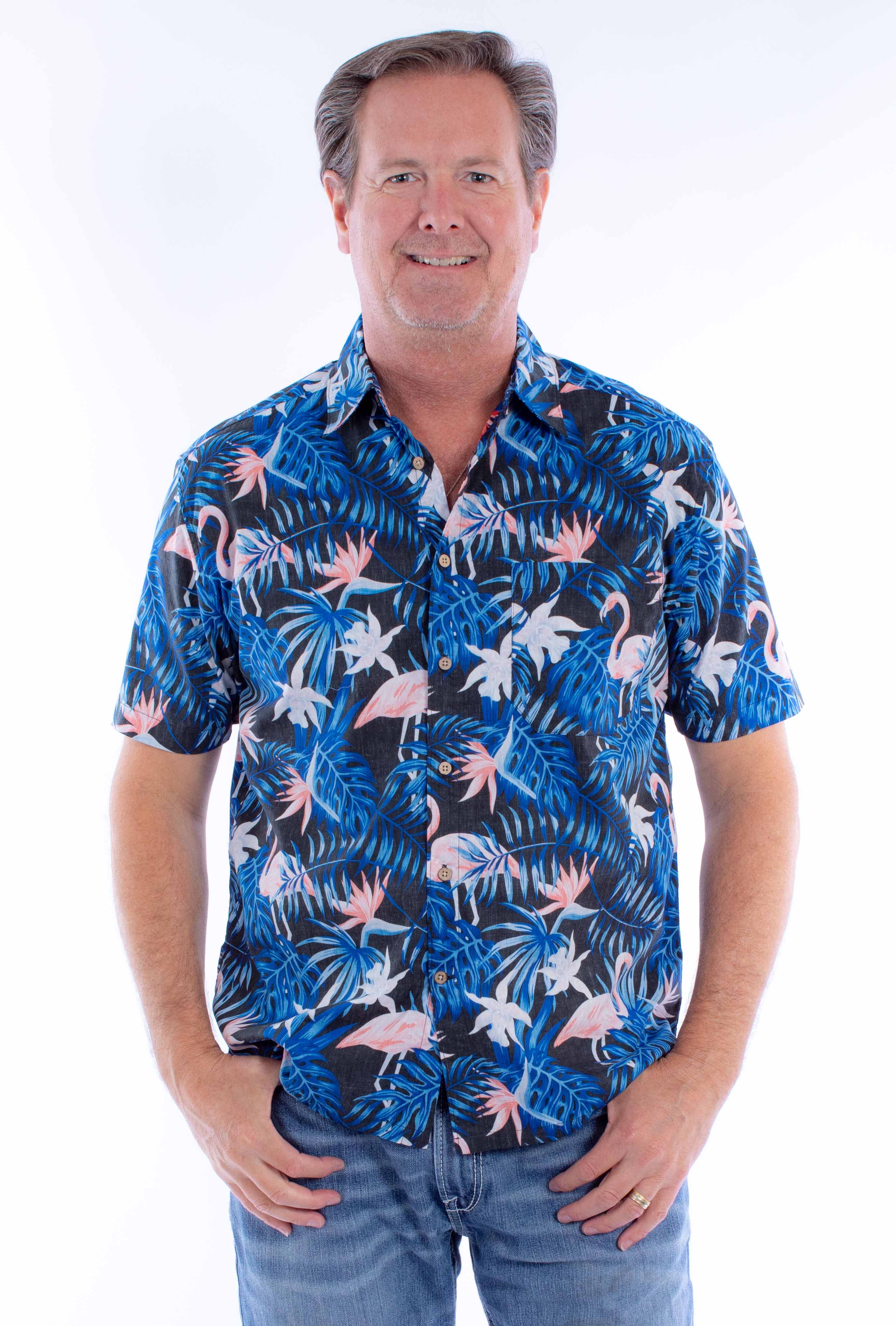 Scully Leather Farthest Point S/S Flamingos & Ferns Shirt - Scully Leather