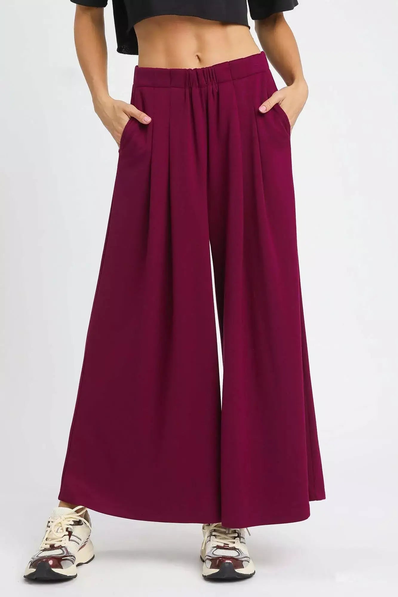 Umgee Wide Leg Pants with Pockets - Trendsi - Flyclothing LLC