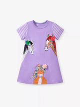 Children's Horse Short Sleeve Casual Dress - Trendsi - Flyclothing LLC
