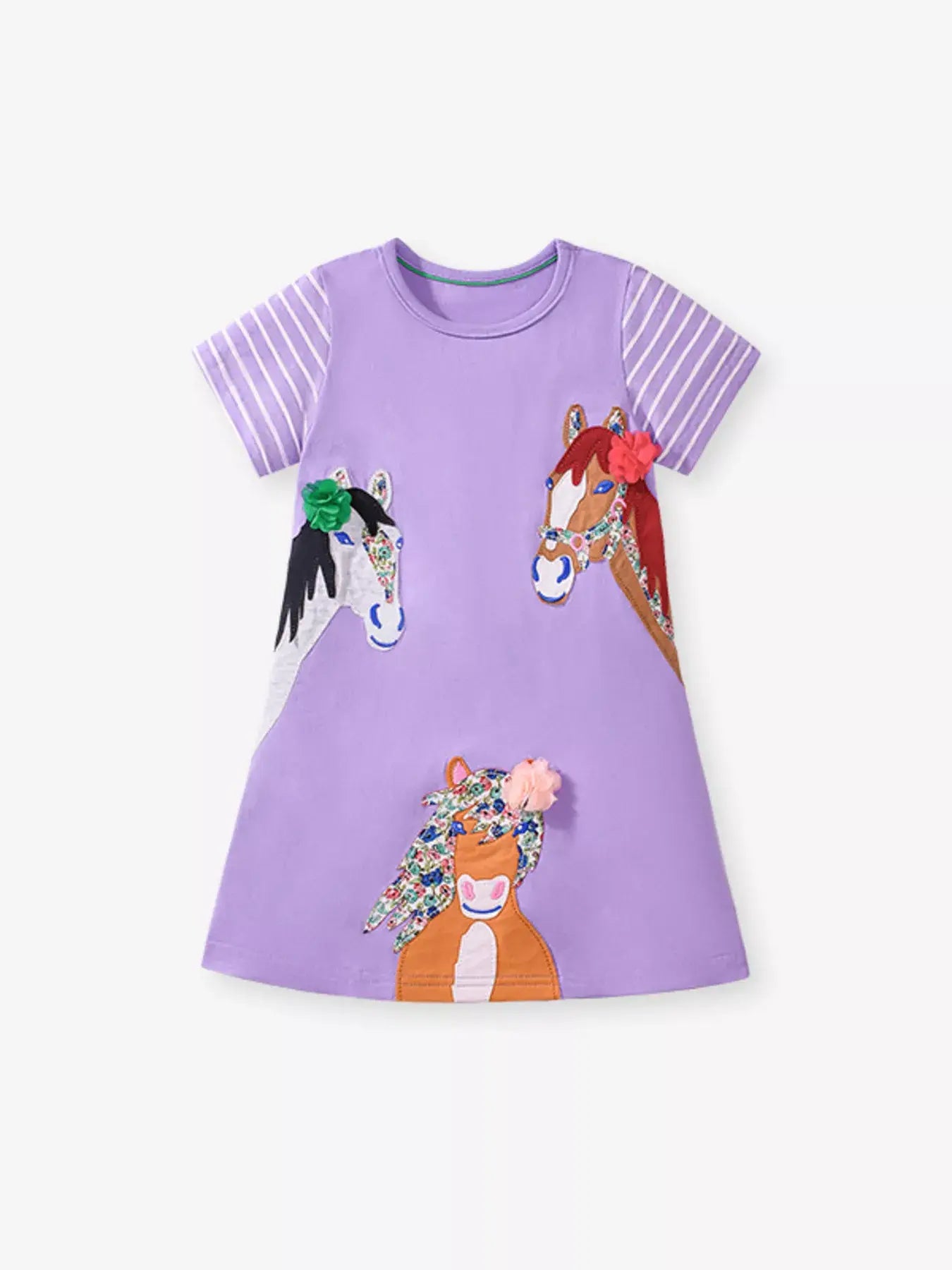 Children's Horse Short Sleeve Casual Dress - Trendsi - Flyclothing LLC