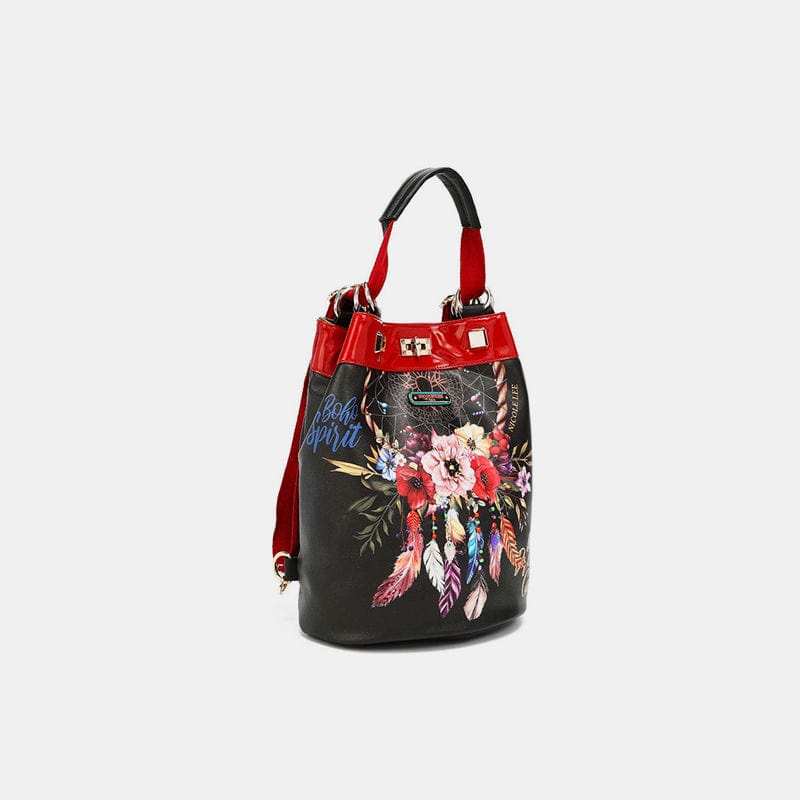 Nicole Lee USA Flower Pattern Adjustable Strap Backpack Bag - Trendsi - Flyclothing LLC